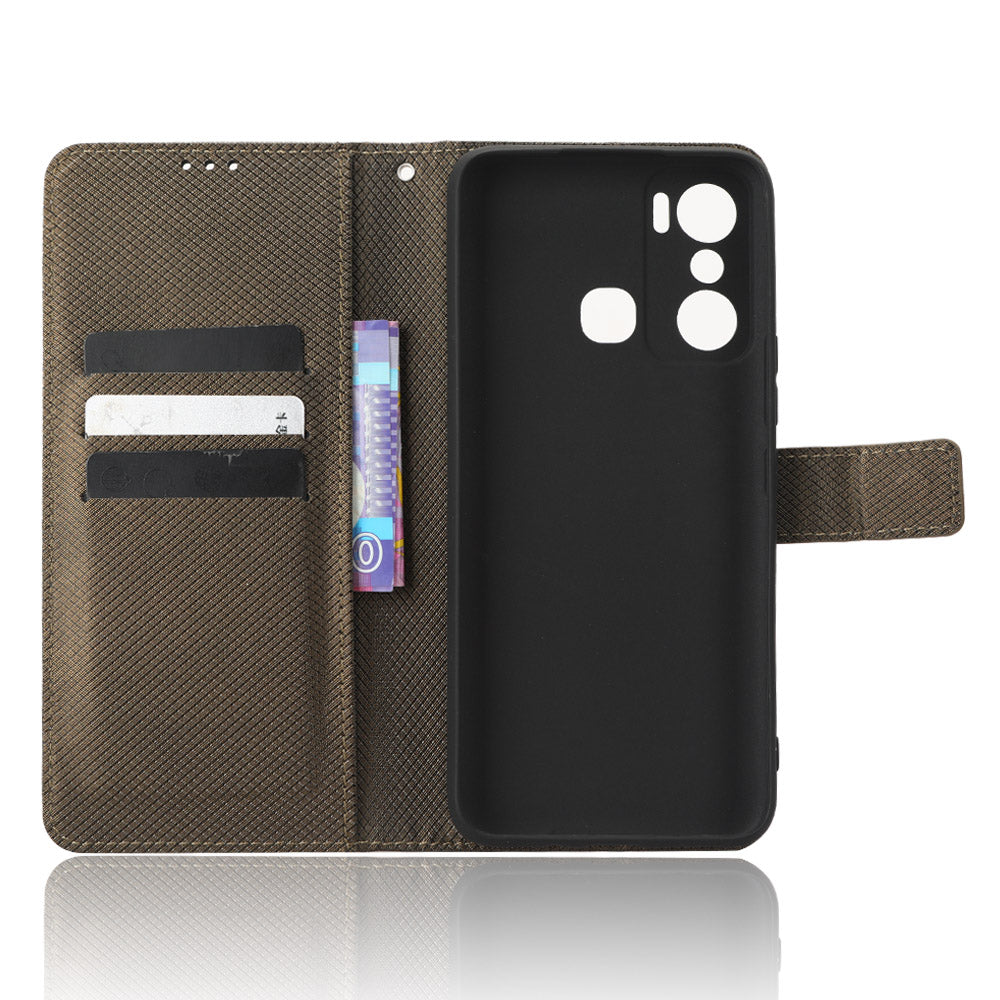 For Infinix Hot 20 Play 4G Diamond Texture PU Leather Wallet Cover Stand Smartphone Case For Infinix Hot 20 Play 4G Diamond Texture PU Leather Wallet Cover Stand Smartphone Case